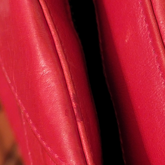 Salvadore Ferragamo Red Leather Purse Handbag Shoulder Pocketbook Handbag - Picture 7 of 12